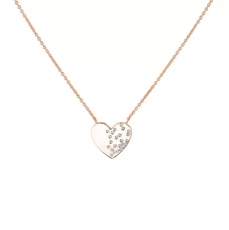 Yellow Gold Éternelle Scattered Diamond Heart Necklace