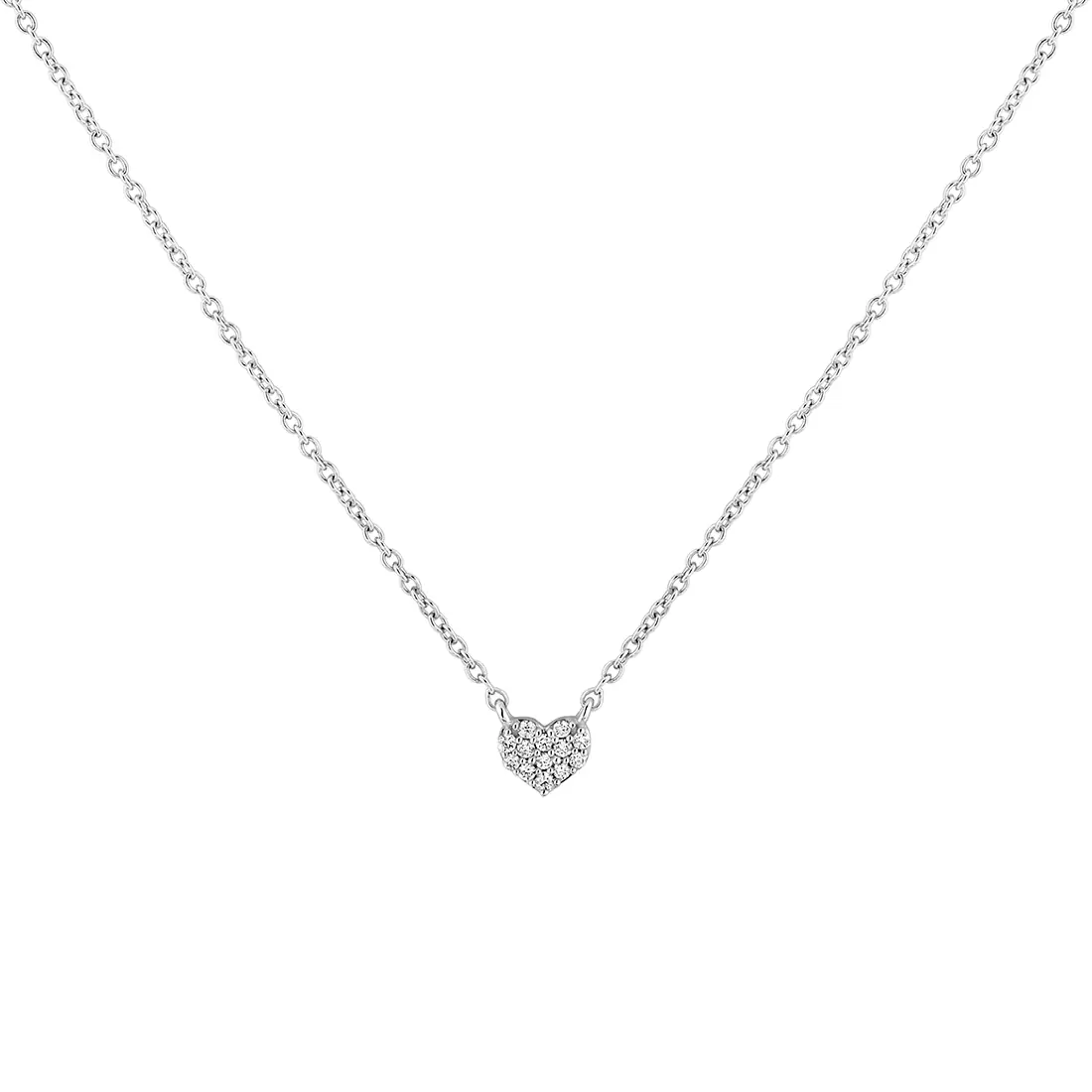 Yellow Gold Éternelle Small Diamond Heart Necklace