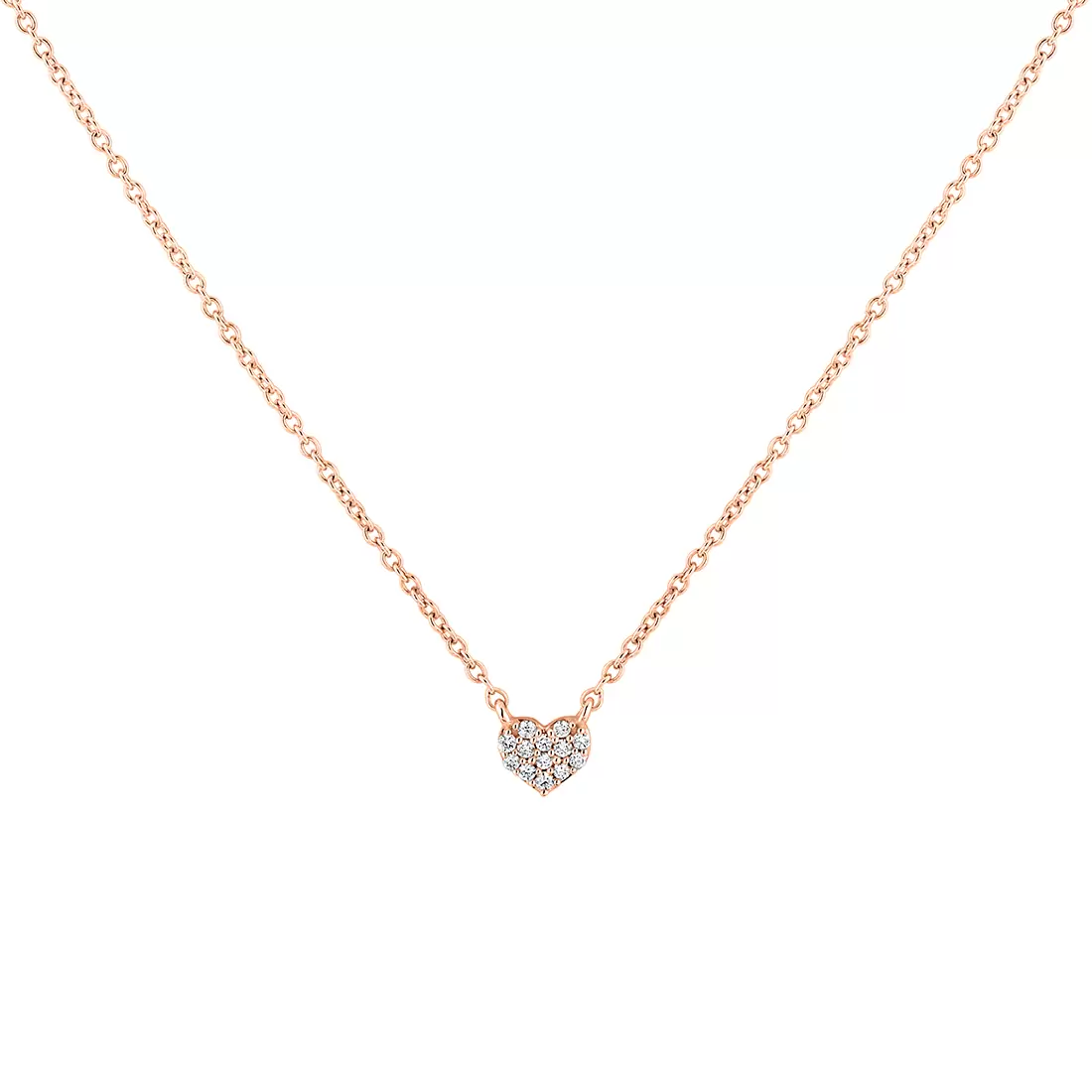 Yellow Gold Éternelle Small Diamond Heart Necklace