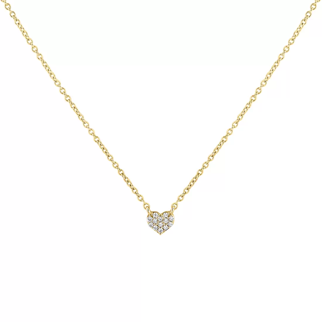 Yellow Gold Éternelle Small Diamond Heart Necklace