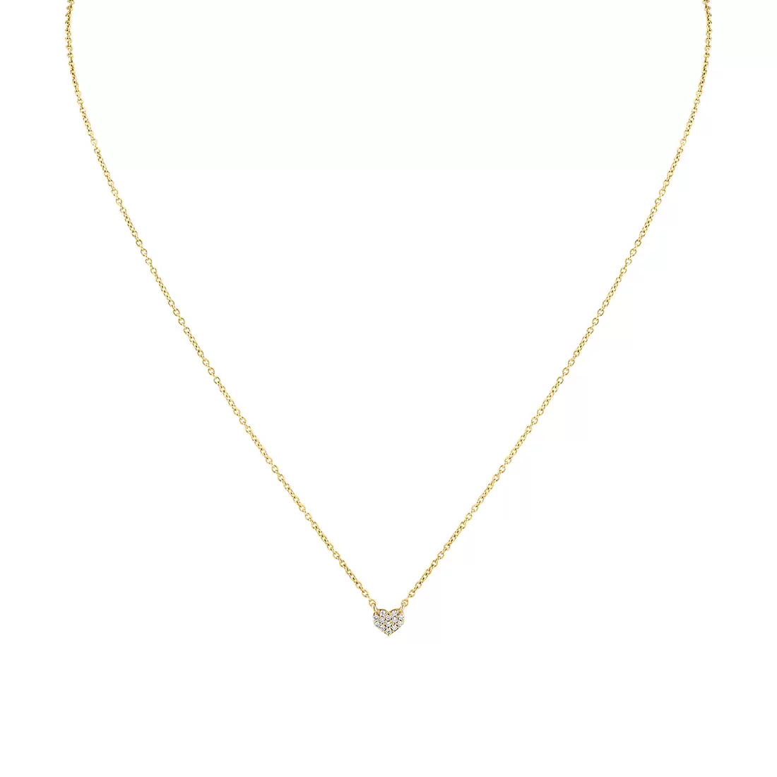 Yellow Gold Éternelle Small Diamond Heart Necklace