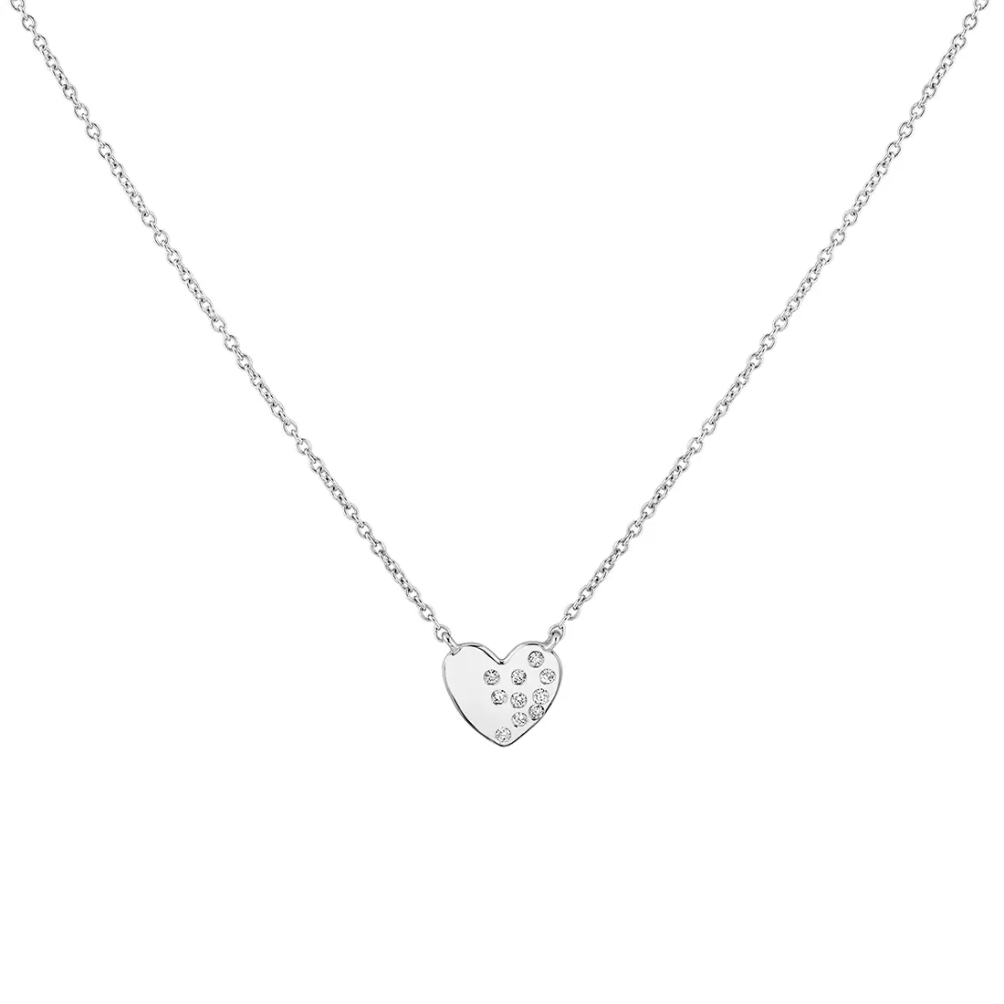 Yellow Gold Éternelle Small Scattered Diamond Heart Necklace