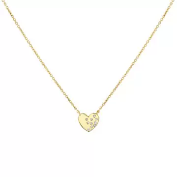 Yellow Gold Éternelle Small Scattered Diamond Heart Necklace