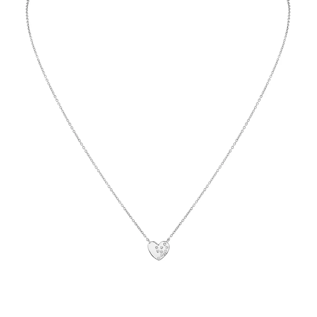 Yellow Gold Éternelle Small Scattered Diamond Heart Necklace