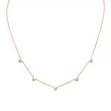 Yellow Gold Éternelle Small Heart Charm Diamond Necklace