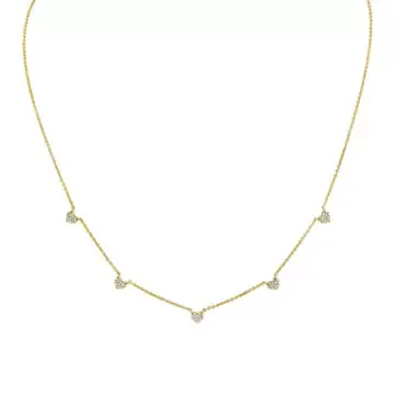 Yellow Gold Éternelle Small Heart Charm Diamond Necklace