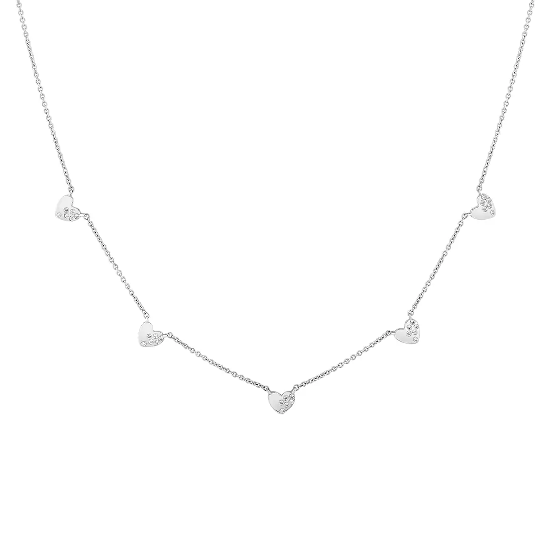 Yellow Gold Éternelle Scattered Diamond Heart Charm Necklace