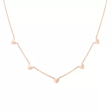 Yellow Gold Éternelle Scattered Diamond Heart Charm Necklace