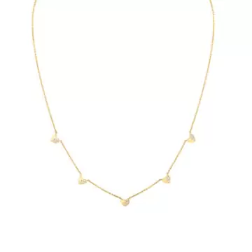 Yellow Gold Éternelle Scattered Diamond Heart Charm Necklace
