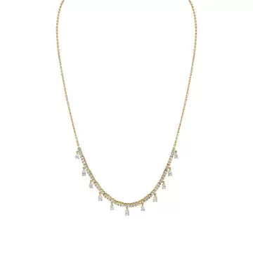 Yellow Gold Éternelle Diamond Necklace with Floating Pear Diamonds