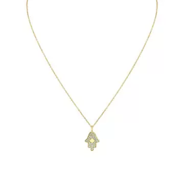Yellow Gold Éternelle Diamond Hamsa Hand Pendant