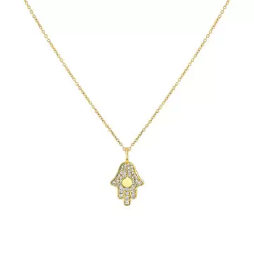Yellow Gold Éternelle Diamond Hamsa Hand Pendant