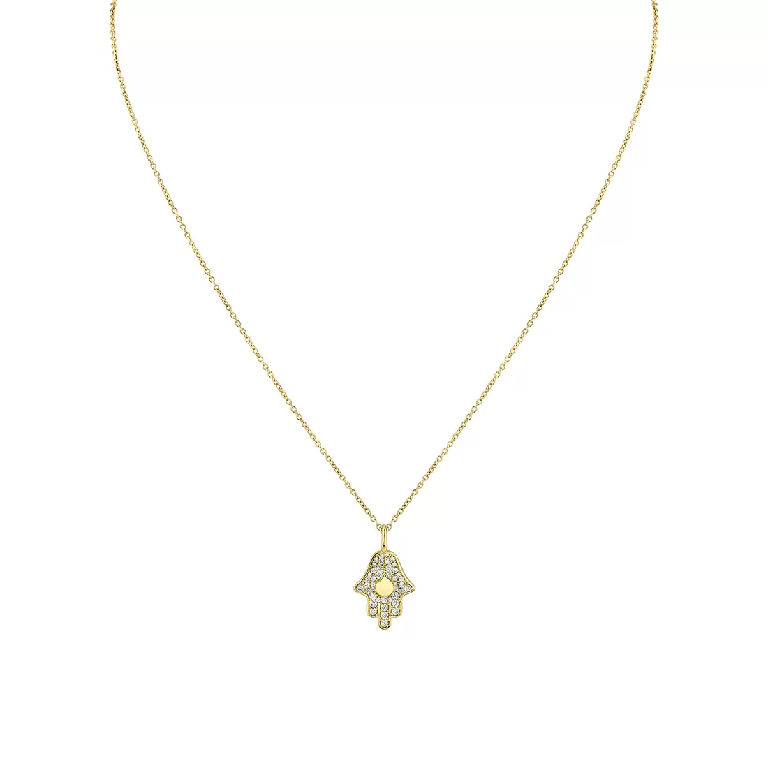 Yellow Gold Éternelle Diamond Hamsa Hand Pendant