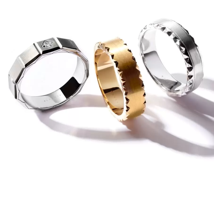 brushed gold men's wedding band 2