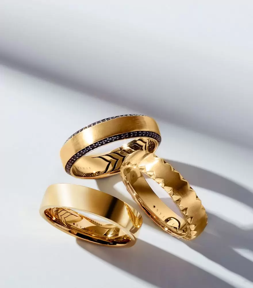 mens yellow gold wedding bands - mobile