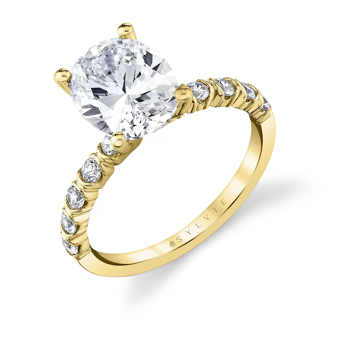 White Gold Oval Cut Classic Engagement Ring - Teddi