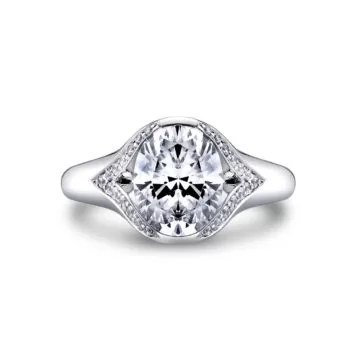 White Gold Shell Auranova Riva Split Shank Engagement Ring - Calista