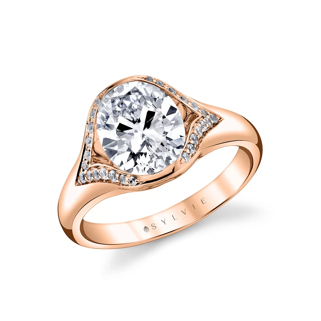 White Gold Shell Auranova Riva Split Shank Engagement Ring - Calista