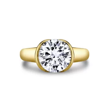 Yellow Gold Shell Auranova Solitaire Engagement Ring - Liora