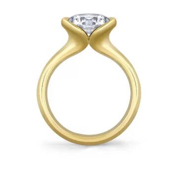 Yellow Gold Shell Auranova Solitaire Engagement Ring - Liora