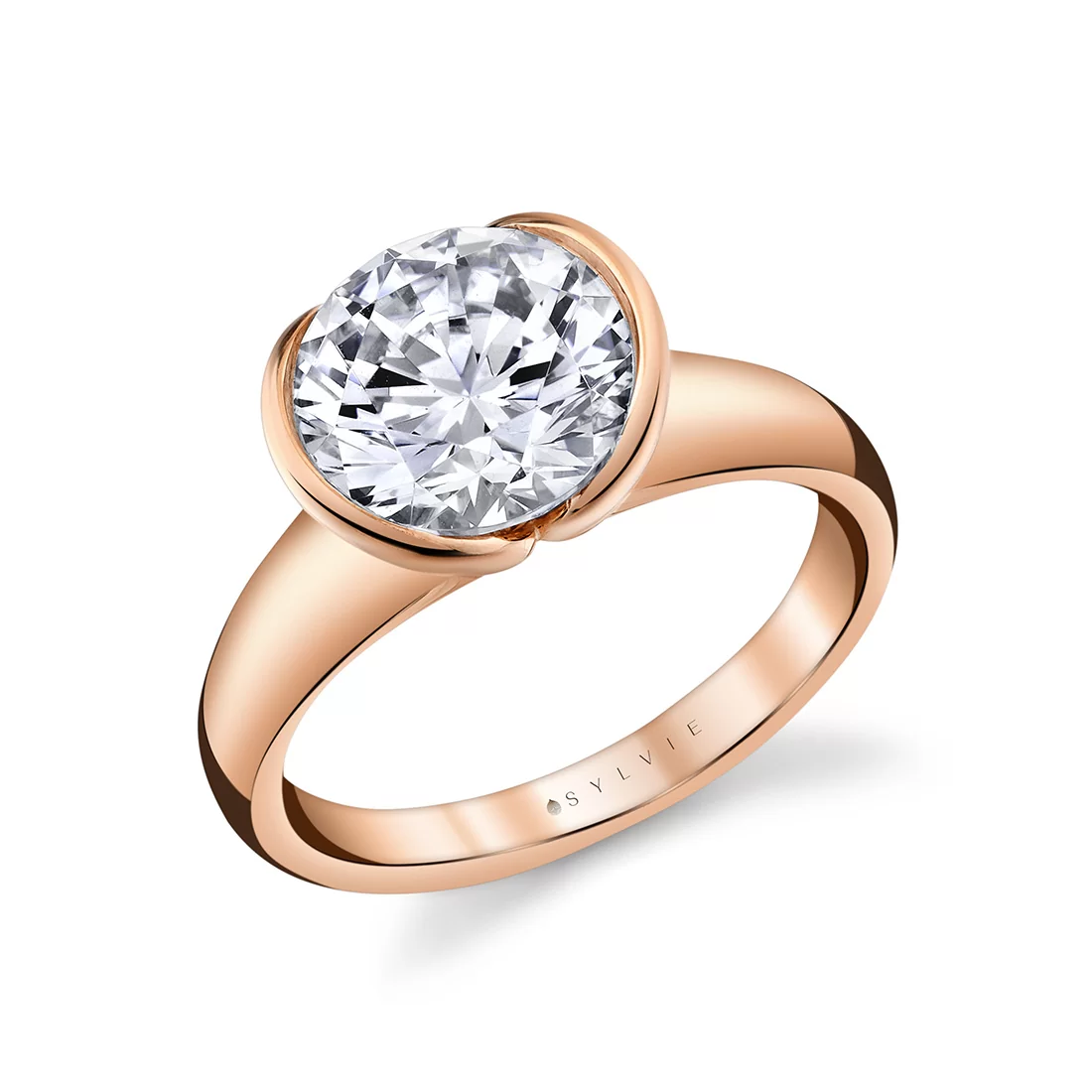 Yellow Gold Shell Auranova Solitaire Engagement Ring - Liora