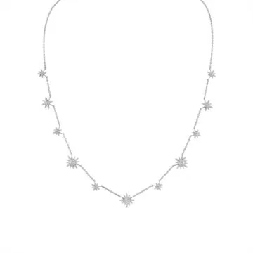 Yellow Gold Solaz Sun Bursts Diamond Choker Necklace