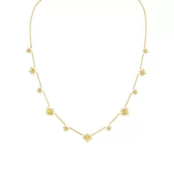 Yellow Gold Solaz Sun Bursts Diamond Choker Necklace