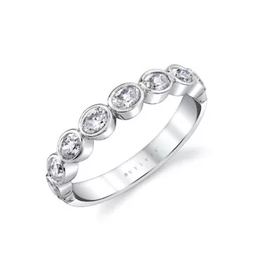 White Gold Oval Shaped Bezel Wedding Ring