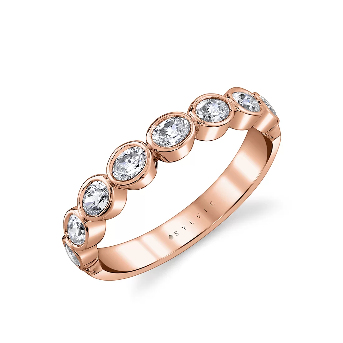 White Gold Oval Shaped Bezel Wedding Ring