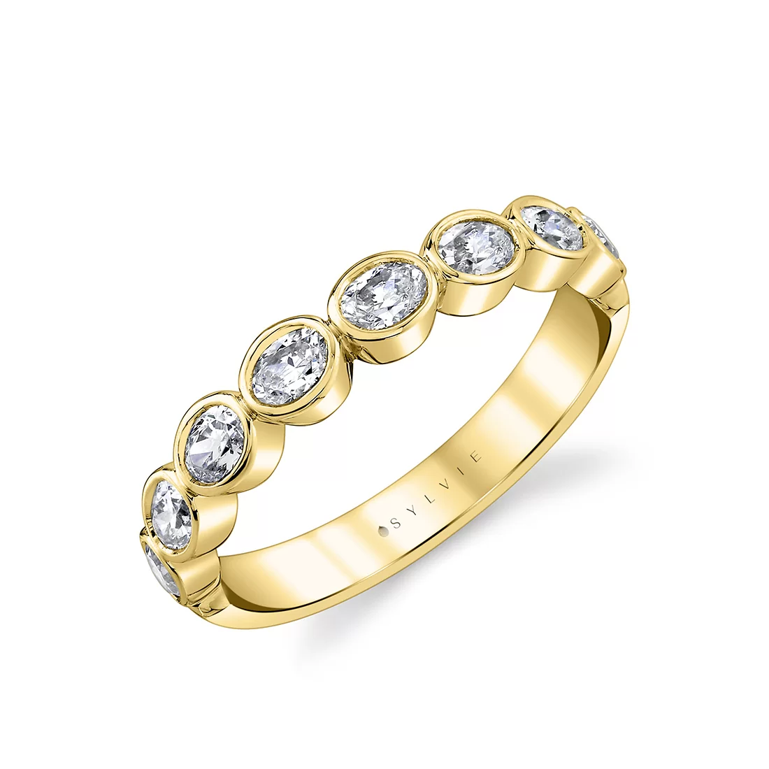 White Gold Oval Shaped Bezel Wedding Ring