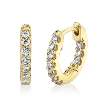 White Gold Shell Héritage Diamond Hoop Earrings