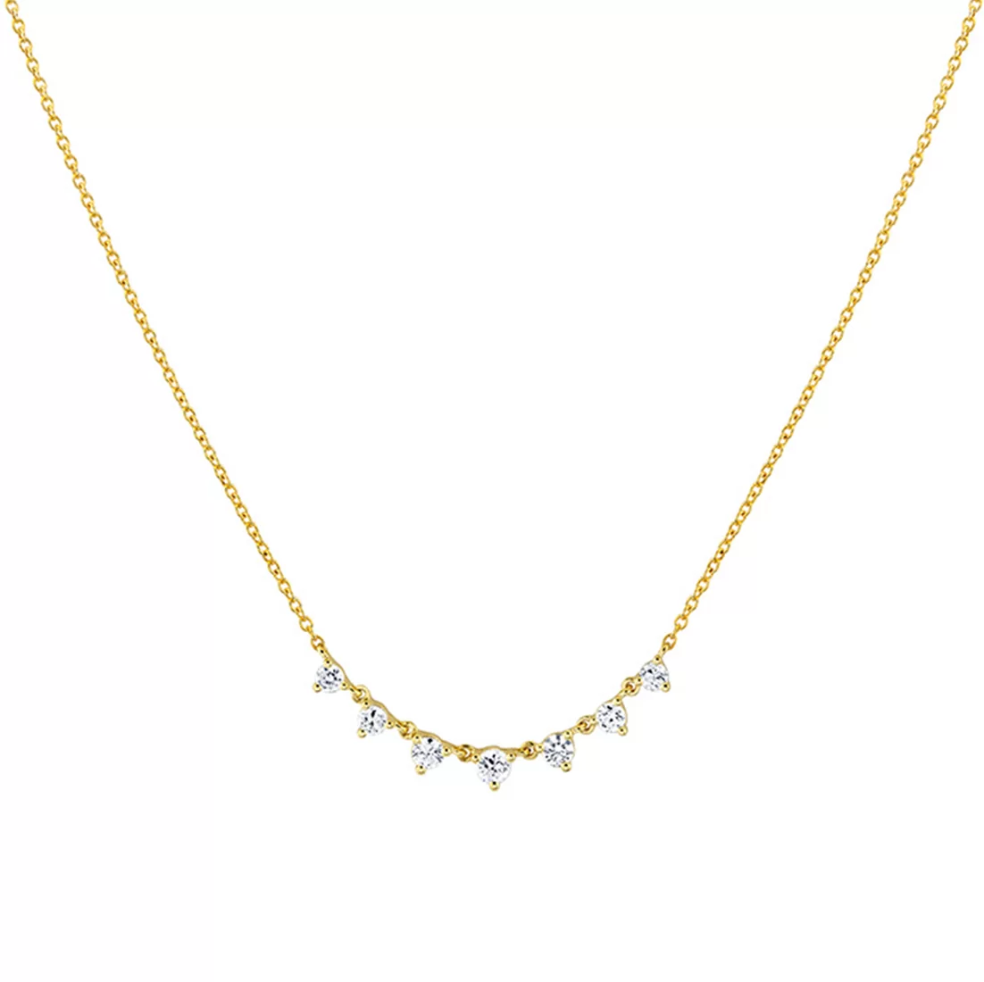 Yellow Gold Éternelle Graduated Diamond Droplet Necklace