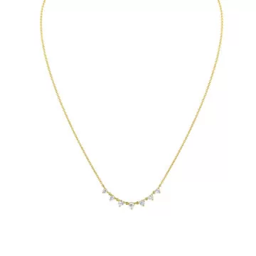 Yellow Gold Éternelle Graduated Diamond Droplet Necklace