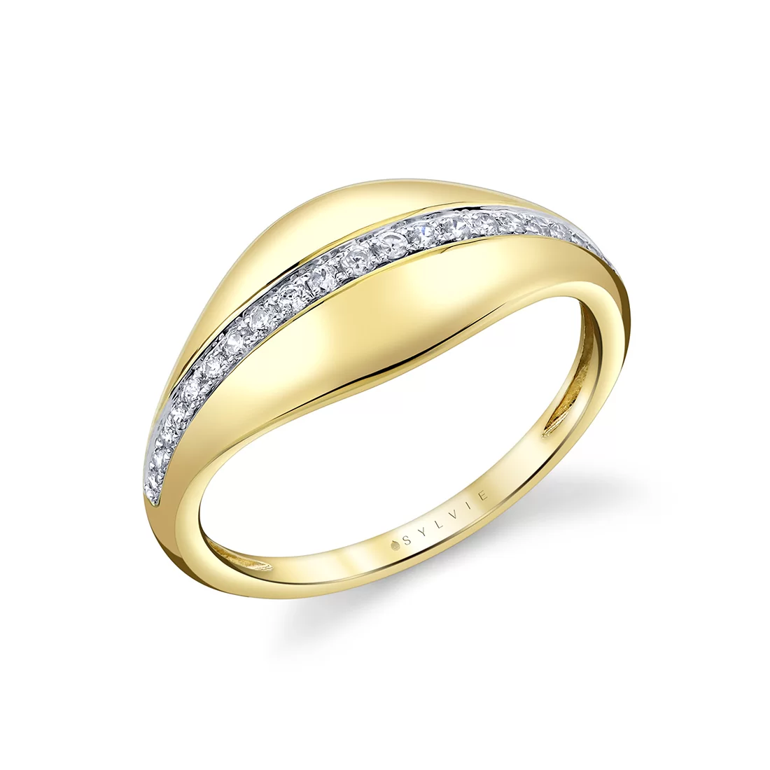 White Gold/Yellow Gold Auravie Two Tone Channel Diamond Ring