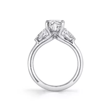 White Gold Iconelle Pear Three Stone Engagement Ring - Nahla