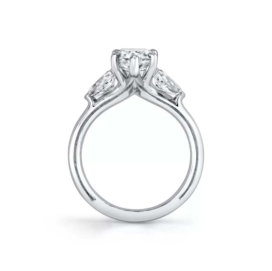 White Gold Iconelle Pear Three Stone Engagement Ring - Nahla
