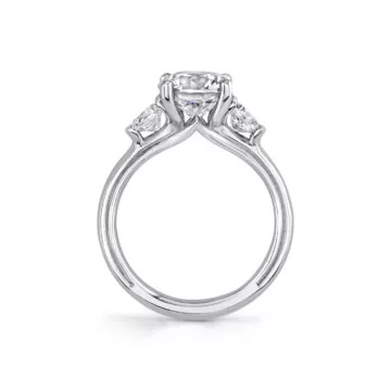 White Gold Iconelle Round Three Stone Engagement Ring - Verity