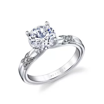 White Gold/Yellow Gold Iconelle Butterfly Two Tone Engagement Ring - Elain