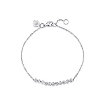 Yellow Gold Round Bezel Diamonds Bracelet