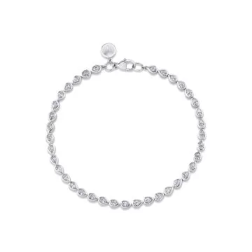 Yellow Gold Shell Bezel Pear Diamond Bracelet