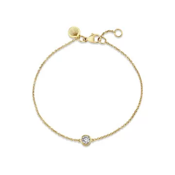 Yellow Gold Round Bezel Diamond Bracelet