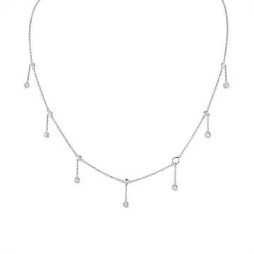 Yellow Gold Dangle Bezel Diamond Necklace