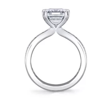 White Gold Auravie Channel Set Baguette Engagement Ring - Amren