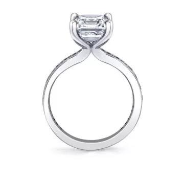White Gold Auravie Channel Set Round Diamond Engagement Ring - Juno