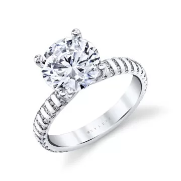 Yellow Gold Auravie Flush Set Diamond Engagement Ring - Fallon