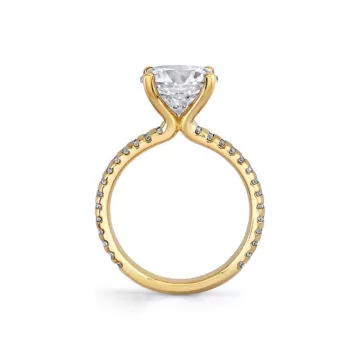 Yellow Gold Auravie Flush Set Diamond Engagement Ring - Fallon