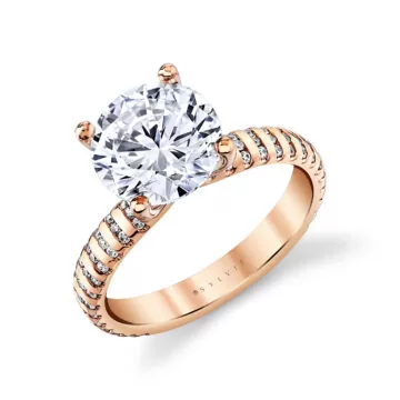 Yellow Gold Auravie Flush Set Diamond Engagement Ring - Fallon