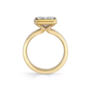 Yellow Gold Auravie Flat Edge Bezel Solitaire Engagement Ring - Pippa