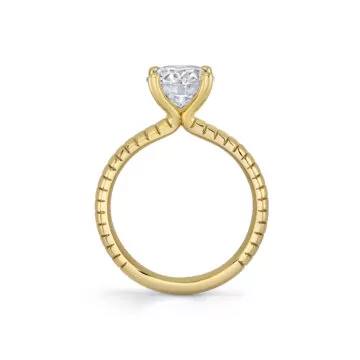 Yellow Gold Auravie Engraved Solitaire Engagement Ring - Marin