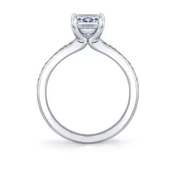 White Gold Auravie Channel Set Double Row Split Shank Engagement Ring - Skye